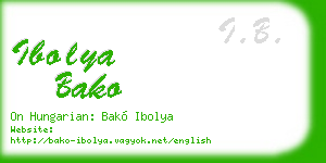 ibolya bako business card